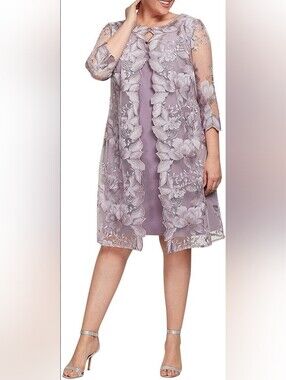 Sparkling Floral Overlay Dress